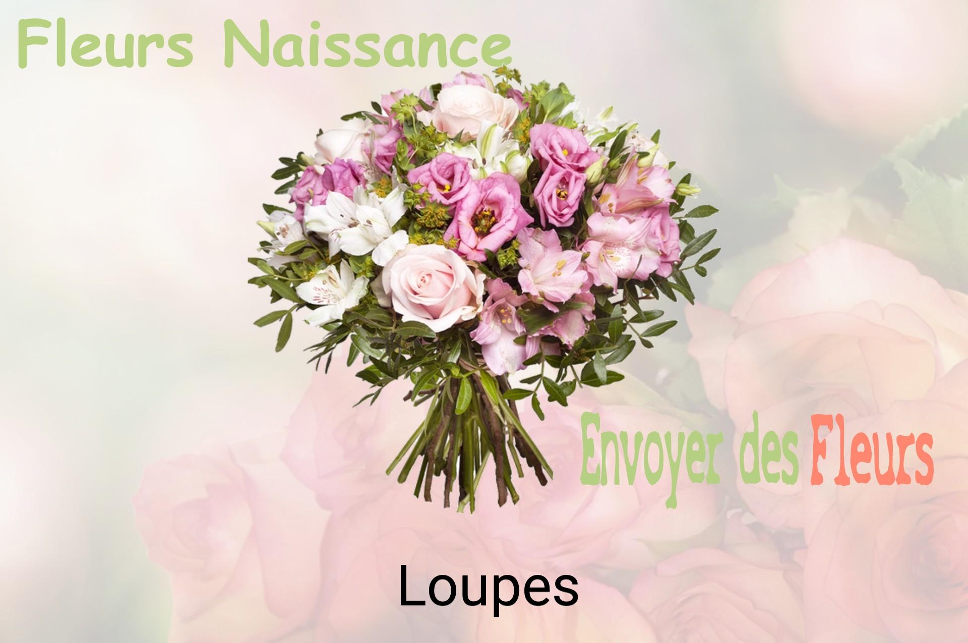 Bouquet de fleurs de naissance livré à Loupes